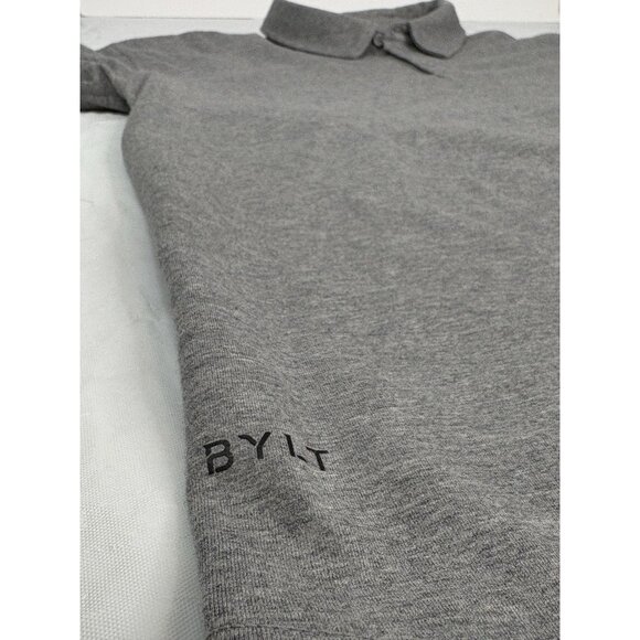 BYLT Premium Basics LUX Drop Cut Long Sleeve Polo Shirt Mens XL Heather Grey - Picture 6 of 11